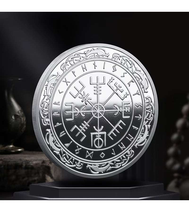 3D Viking Pirate Coin Silvery Commemorative Souvenir Magic Array 3 Pcs - Image 2