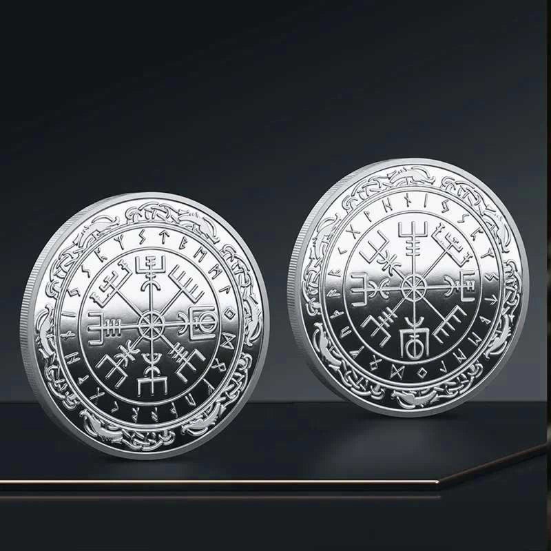 3D Viking Pirate Coin Silvery Commemorative Souvenir Magic Array 3 Pcs - Image 4