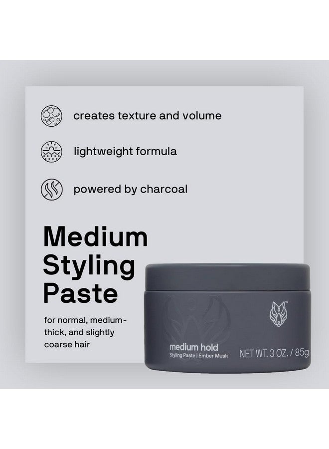 Black Wolf Hair Styling Paste for Men, Medium Hold - Water Based Hair Styling Product for All Hair Styles & Types - Barber Grade Non-Greasy & Long-Lasting Wax - Add Texture & Volume, 3 oz - Image 2