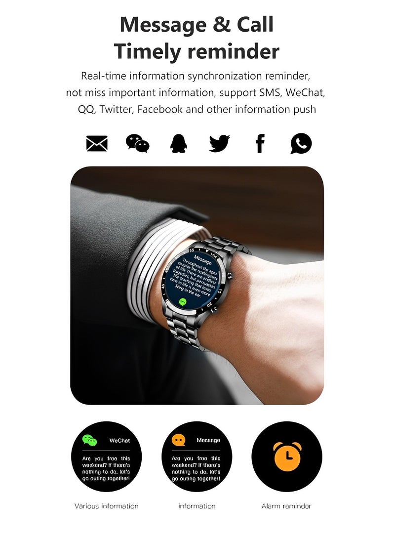 REOCLE Men's Smart Watch with Blood Pressure Sleep Monitor & IPX7 Waterproof & HD Large Screen & Multi-sport Mode & Full Touch Screen Fitness Tracker - Image 5