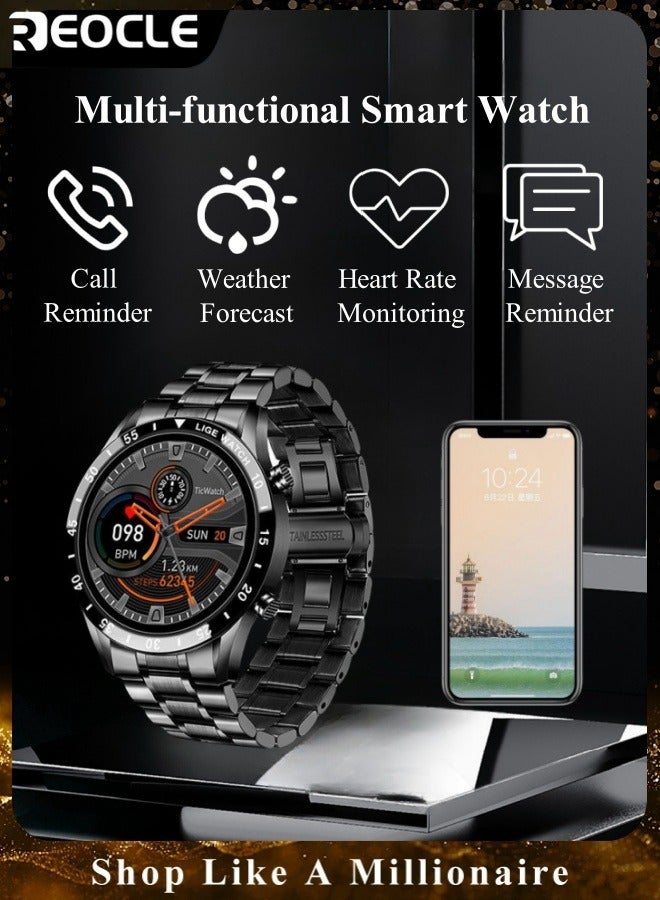 REOCLE Men's Smart Watch with Blood Pressure Sleep Monitor & IPX7 Waterproof & HD Large Screen & Multi-sport Mode & Full Touch Screen Fitness Tracker - Image 1