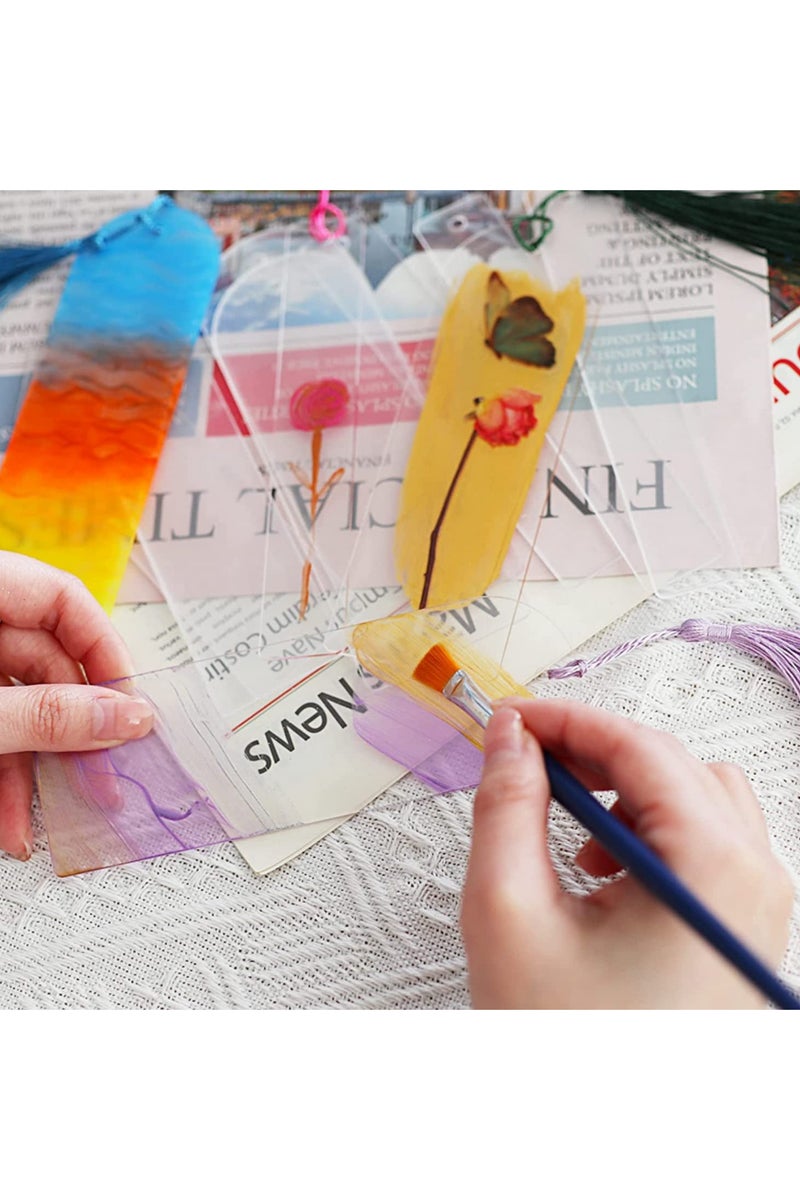 30PCS Acrylic Bookmarks Blanks for DIY Crafting Colorful Tassel Book Markers 3 Unique Shapes Transparent Blank Bookmarks for Kids Book Lovers Handmade Gift Tags and Present Decorations - Image 5