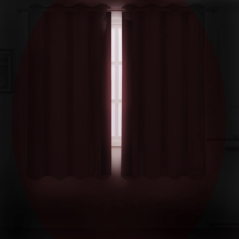 LEMOMO Burgundy Red Blackout Curtains 52 x 63 Inch Length/Set of 2 Curtain Panels/Thermal Insulated Room Darkening Blackout Curtains for Bedroom - Image 3