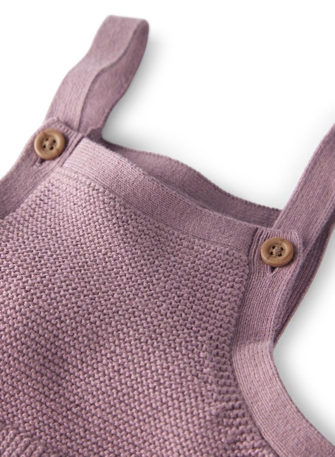 little planet by carter's Girl Organic Cotton Overall Jumpsuit, Purple, 6M - Image 2