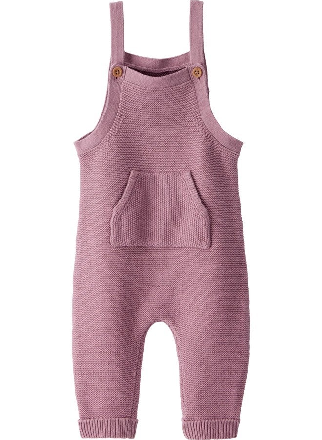 little planet by carter's Girl Organic Cotton Overall Jumpsuit, Purple, 6M - Image 1
