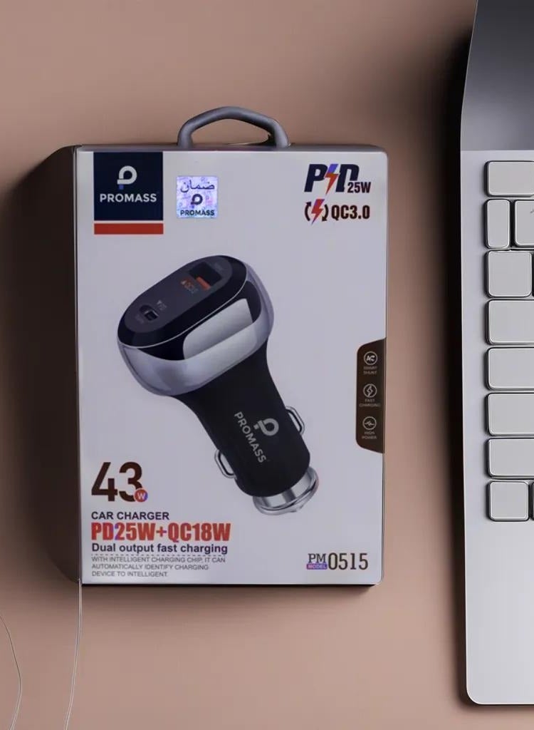 PROMASS Turbo Charge 43 Watt Car Charger for Fast and Efficient Device Charging Anywhere - Image 1
