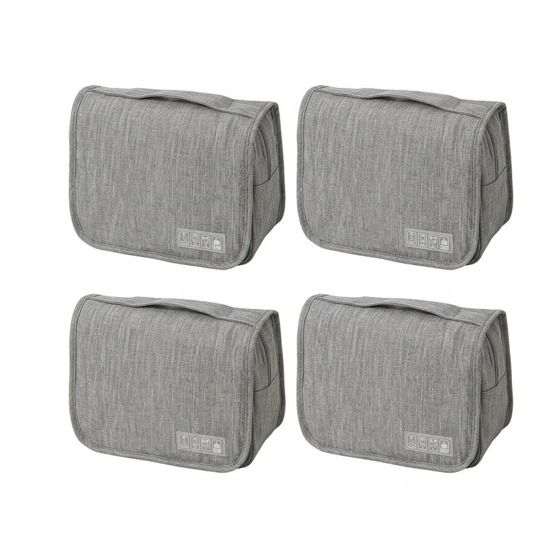 Large Capacity 4 Pack Travel Makeup Bag with Cosmetic Organizer and Portable Pouch for cosmetics and travel Grey - Image 1