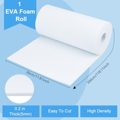 BENECREAT 118x118 Inch White EVA Foam Sheet 5mm Thick EVA Foam with High Density Large Crafts Foam Roll for Art Craft Cosplay Costume DIY Projects - Image 3