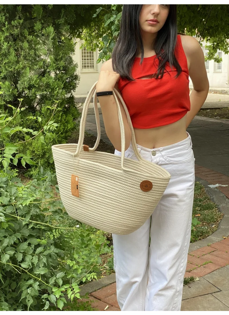 BDZ Deri Jute Straw Look Handbag Beach Bag Shoulder Bag