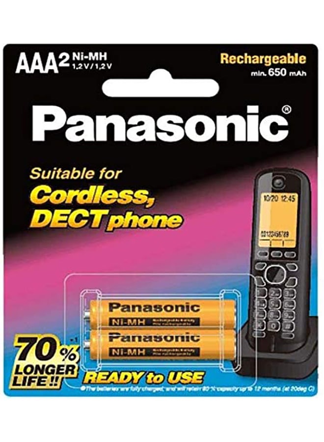 Panasonic Rechargeable AAA2 Ni-MH 650 mAh Batteries Orange/Black - Image 2