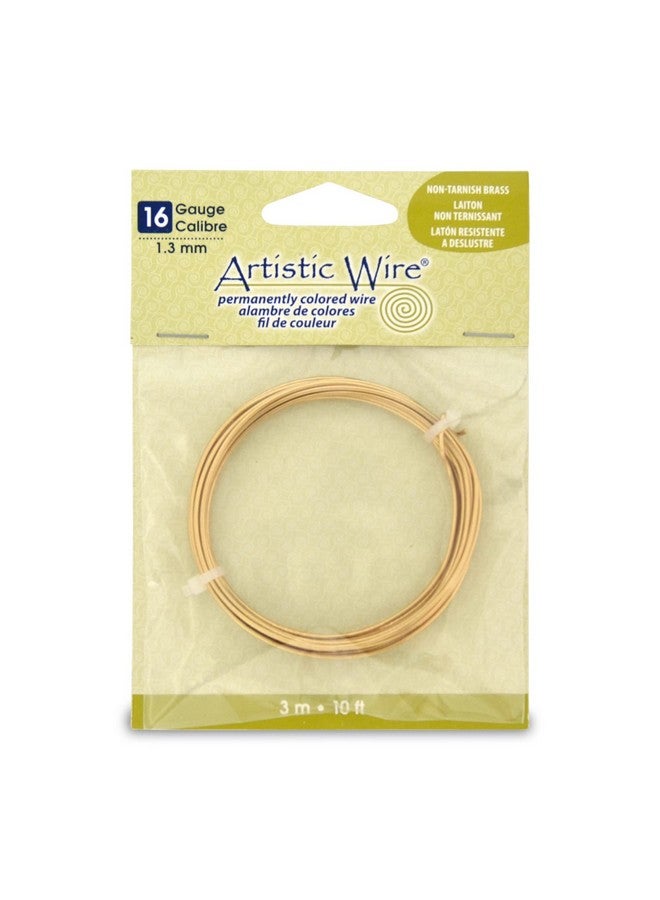 Artistic Wire 16 Gauge Tarnish Resistant Brass Craft Jewelry Wrapping Wire Gold Color 10 Ft - Image 1