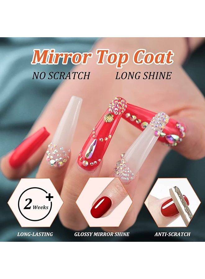 GA&EN No Wipe Gel Matte Mirror Top Coat Base Coat LED Lamp Needed Quick Dry Long Lasting Gloss Clear Resin Polish Nail Art Glue For Home And Salon Use - Image 3
