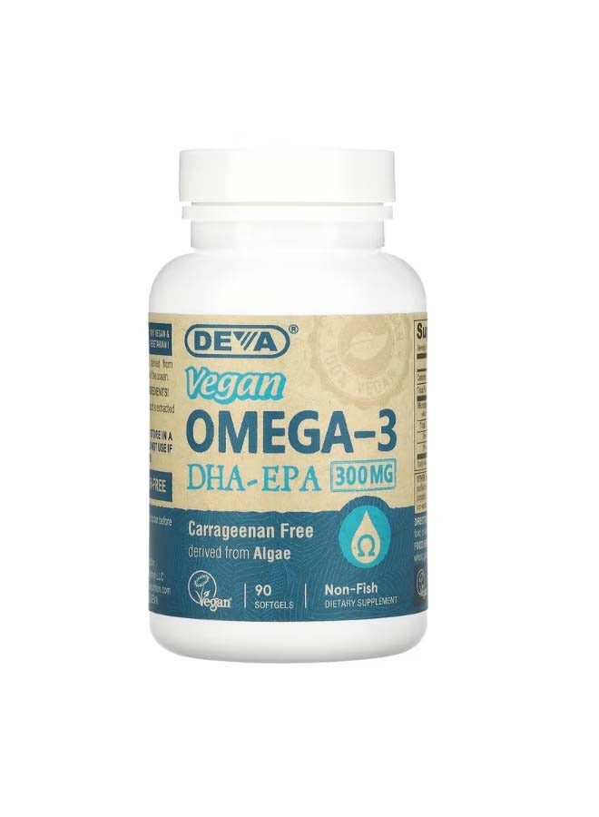 Deva Vegan Omega 3 DHA EPA 300 mg 90 Softgels - Image 1