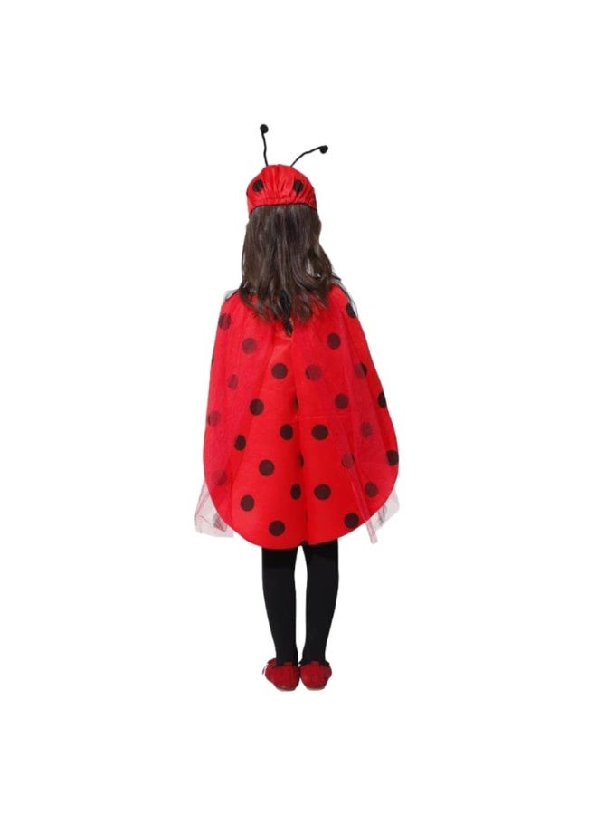 Brain Giggles BrainGiggles Ladybird Costume for Kids 2-8 Years with Cape and Cap – Animal Fancy Dress for Girls & Boys – Cosplay and Halloween Costume for Toddlers – Insect Lady Bug Book Character Costume (Medium) - Image 4