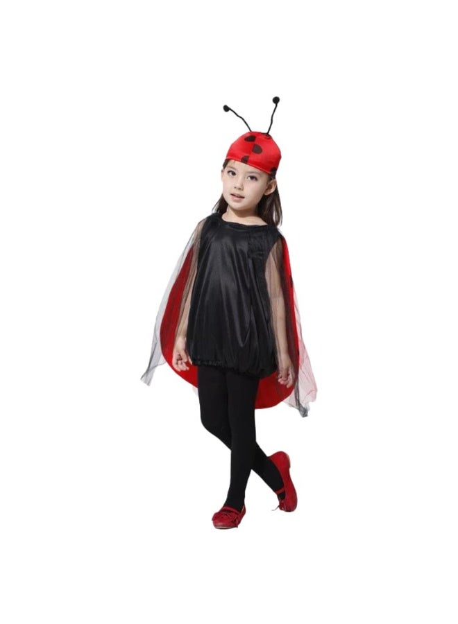Brain Giggles BrainGiggles Ladybird Costume for Kids 2-8 Years with Cape and Cap – Animal Fancy Dress for Girls & Boys – Cosplay and Halloween Costume for Toddlers – Insect Lady Bug Book Character Costume (Medium) - Image 2