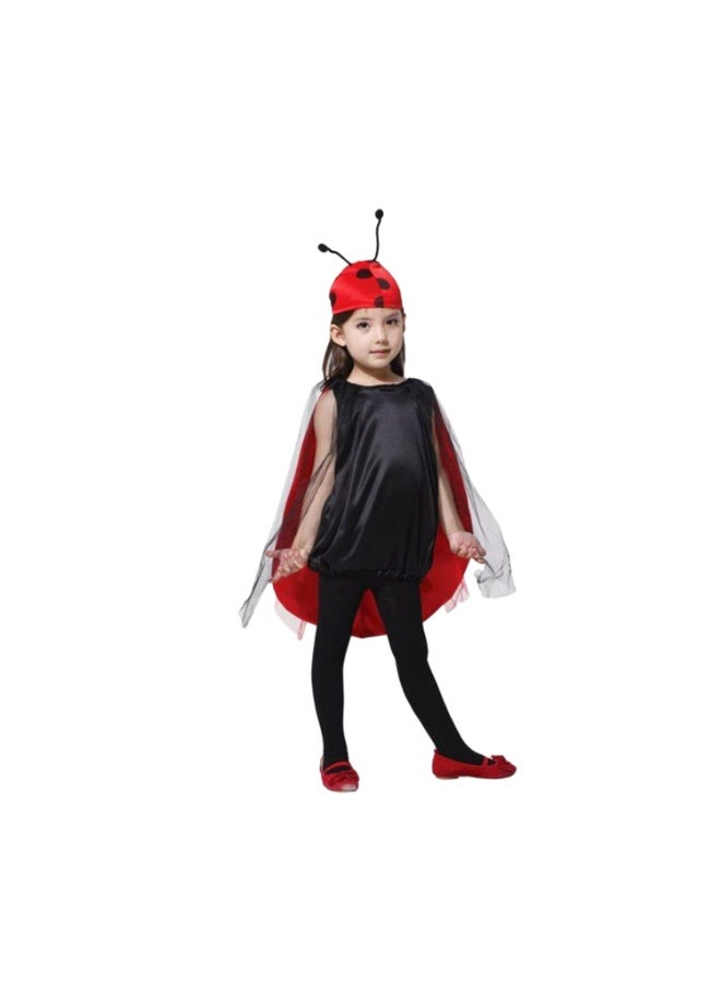 Brain Giggles BrainGiggles Ladybird Costume for Kids 2-8 Years with Cape and Cap – Animal Fancy Dress for Girls & Boys – Cosplay and Halloween Costume for Toddlers – Insect Lady Bug Book Character Costume (Medium) - Image 1
