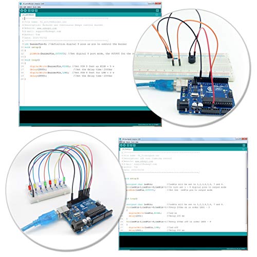 REES52 Ultimate Starter Kit for Compatible with Arduino UNO R3, LCD1602, Servo Motor, Relay, Processing and C Code, Beginner Starter Kit with 140 Pages Guidebook - Image 4
