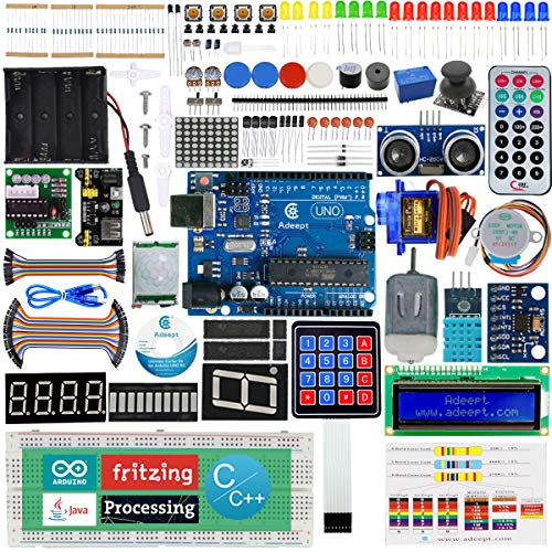 REES52 Ultimate Starter Kit for Compatible with Arduino UNO R3, LCD1602, Servo Motor, Relay, Processing and C Code, Beginner Starter Kit with 140 Pages Guidebook - Image 1