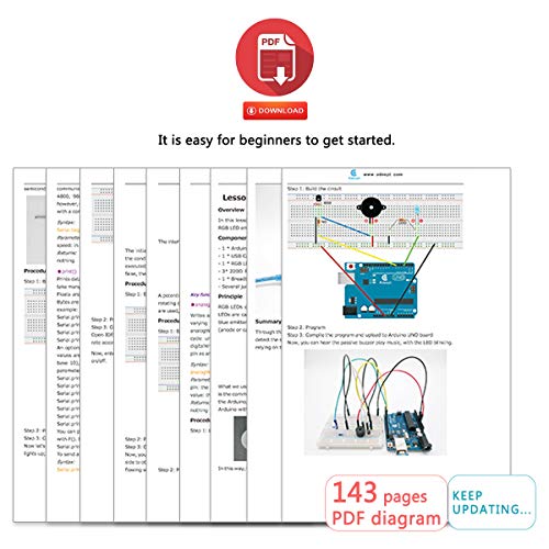 REES52 Ultimate Starter Kit for Compatible with Arduino UNO R3, LCD1602, Servo Motor, Relay, Processing and C Code, Beginner Starter Kit with 140 Pages Guidebook - Image 5