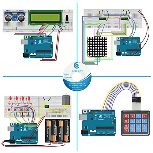 REES52 Ultimate Starter Kit for Compatible with Arduino UNO R3, LCD1602, Servo Motor, Relay, Processing and C Code, Beginner Starter Kit with 140 Pages Guidebook - Image 3