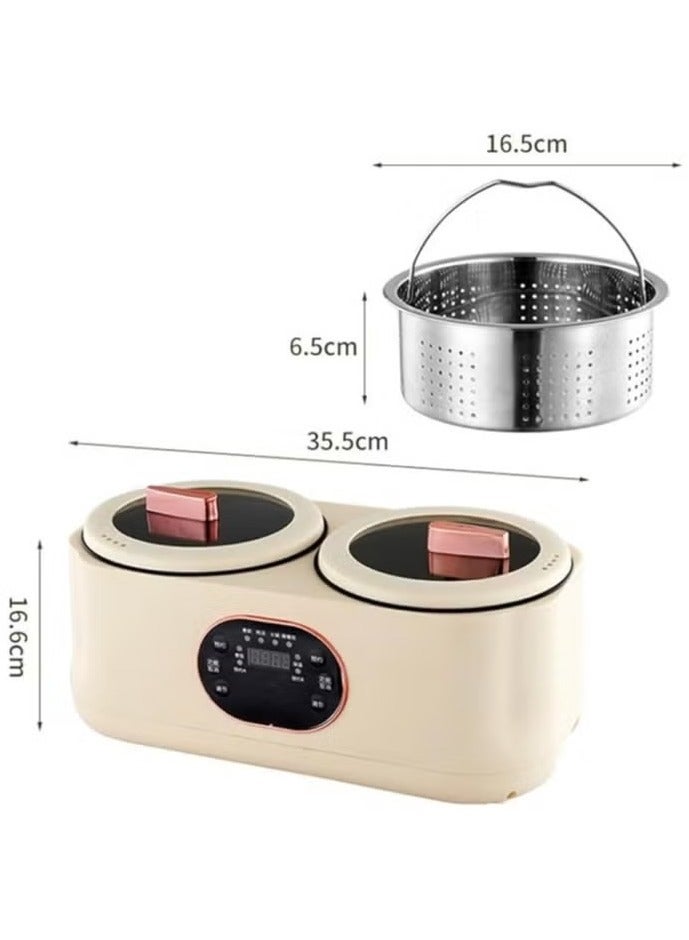 دينكس وعاء طهي مزدوج 2 في 1 - وعاء كهربائي ساخن متعدد الوظائف مع بطانة مزدوجة وشاشة رقمية وتسخين سريع وتصميم غير لاصق للطهي المنزلي - Image 3