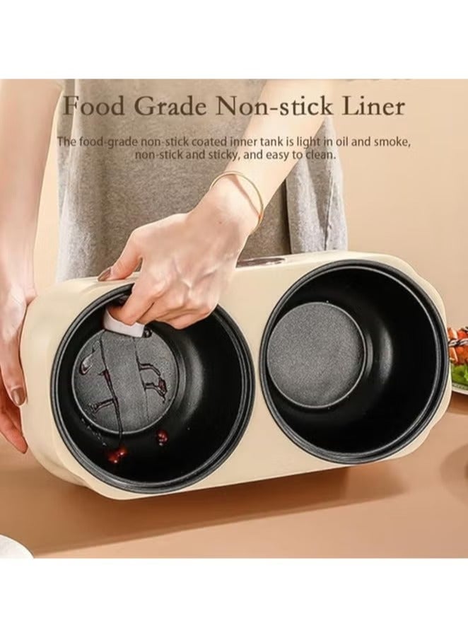 دينكس وعاء طهي مزدوج 2 في 1 - وعاء كهربائي ساخن متعدد الوظائف مع بطانة مزدوجة وشاشة رقمية وتسخين سريع وتصميم غير لاصق للطهي المنزلي - Image 4