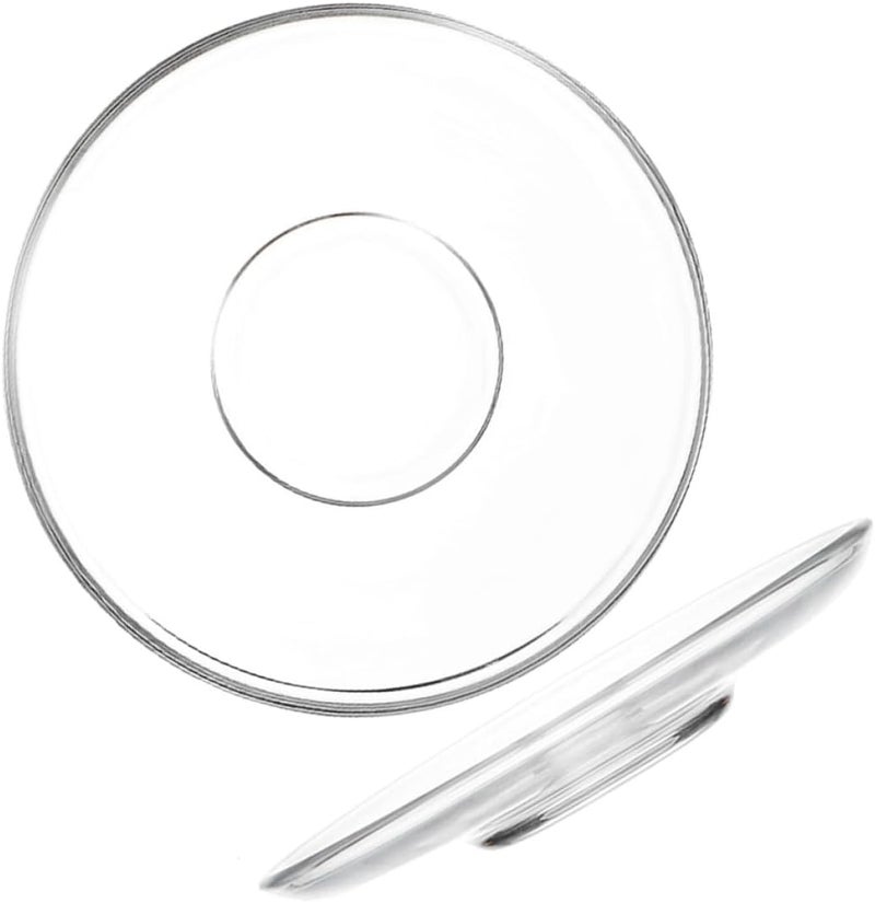 ABOOFAN 2pcs Small Glass Tea Cup Saucers 12x12cm Mini Plates for Appetizers Dessert Snack Serving Plates for Tea and Coffee - Image 1