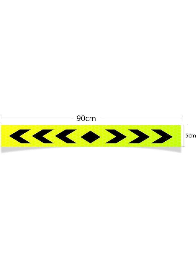 Biella 90cm Visibility Waterproof Yellow Black Arrow Printed Self-adhesive Fluorescence Reflective Warning Stickers For Vehicle (5CM)  - Image 2