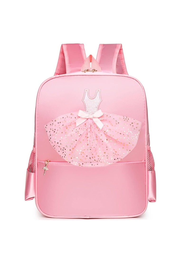 SYOSI Ballet Dance Backpack, Girl Princess Dance Bag, Waterproof Ballet Bag, Oxford Cloth, Children's Shoulder Dance Backpack, Latin Ballet Backpack Large Capacity Multi Cell Layer Pink - Image 1