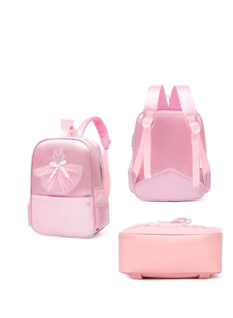 SYOSI Ballet Dance Backpack, Girl Princess Dance Bag, Waterproof Ballet Bag, Oxford Cloth, Children's Shoulder Dance Backpack, Latin Ballet Backpack Large Capacity Multi Cell Layer Pink - Image 3