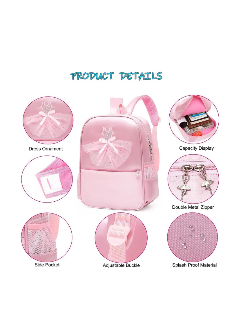 SYOSI Ballet Dance Backpack, Girl Princess Dance Bag, Waterproof Ballet Bag, Oxford Cloth, Children's Shoulder Dance Backpack, Latin Ballet Backpack Large Capacity Multi Cell Layer Pink - Image 5