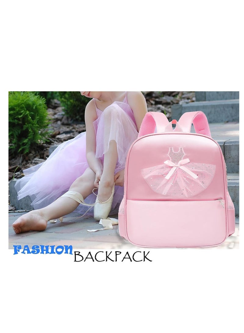 SYOSI Ballet Dance Backpack, Girl Princess Dance Bag, Waterproof Ballet Bag, Oxford Cloth, Children's Shoulder Dance Backpack, Latin Ballet Backpack Large Capacity Multi Cell Layer Pink - Image 4