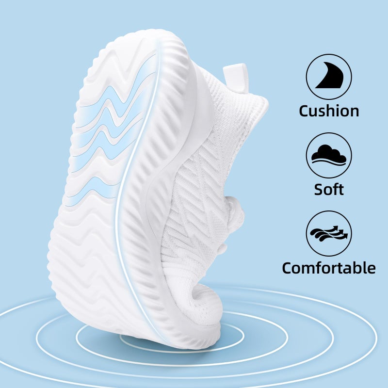 PPQ Womens Slip On Walking Shoesï¼ŒMemory Foam Lightweight Comfort Casual Workout Shoes,Yoga Or Tennis Or Running Sneakers White 7 - Image 3