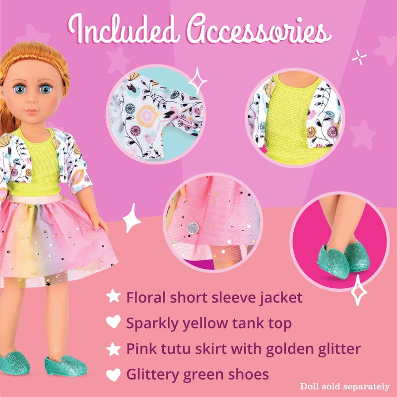 Glitter Girls â€“ 14-Inch Doll Clothes - Shimmer Glimmer Floral Fashion Doll Clothes & Accessories â€“ Urban Top, Flower Jacket & Tutu Skirt Outfit â€“ for 3+ Years Year Old Girls - Image 2