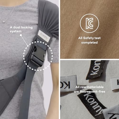 Konny Baby Carrier Hip Seat, Dual Support IHDI Certified with Two Safety Pads, Adjustable Wraps Sling Wearable One Size Fits All, Baby Essentials for 6 to 48 Months up to 44 lbs -Blue Grey - Image 5