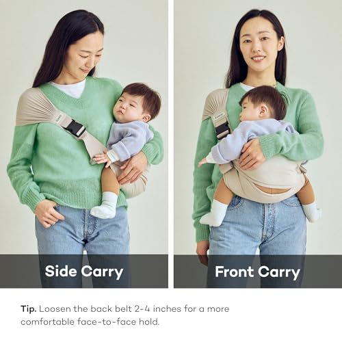 Konny Baby Carrier Hip Seat, Dual Support IHDI Certified with Two Safety Pads, Adjustable Wraps Sling Wearable One Size Fits All, Baby Essentials for 6 to 48 Months up to 44 lbs -Blue Grey - Image 3