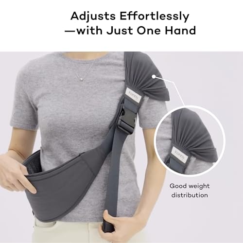 Konny Baby Carrier Hip Seat, Dual Support IHDI Certified with Two Safety Pads, Adjustable Wraps Sling Wearable One Size Fits All, Baby Essentials for 6 to 48 Months up to 44 lbs -Blue Grey - Image 4