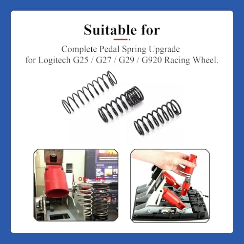 WFCYX 3 Pcs Complete Pedal Return Spring Upgrade Kit Mod for Logitech G25 G27 G29 G920 G923 Racing Pedals Accessories, Pedal Spring Mod Include Brake Pedal Spring, Throttle Pedal Spring, Clutch Pedal Spring - Image 3