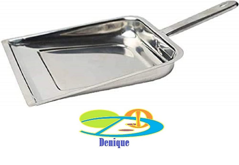 Denique Stainless Steel Dustpan, Supdi Space Saving Dust and Debris Cleaning Tool Ideal for Home and Commercial Use, Silver - Image 4