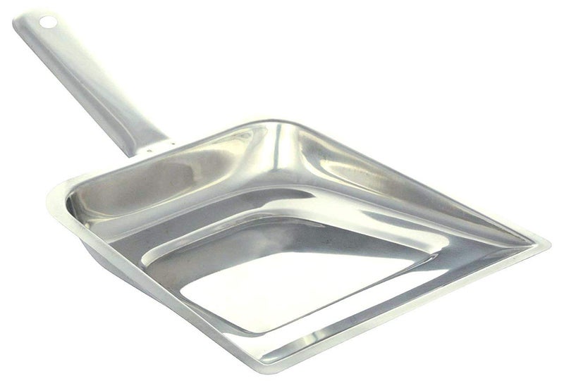 Denique Stainless Steel Dustpan, Supdi Space Saving Dust and Debris Cleaning Tool Ideal for Home and Commercial Use, Silver - Image 1