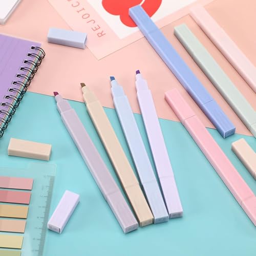 RECLUSE 12 PCS Highlighter Pastel Pen Marker Pastel Assorted Colours, Aesthetic Marker Pens Highlighter Set, Perfect for Diary or Notebook in School,Office Supplies Smooth Writing Quick Dry - Image 5