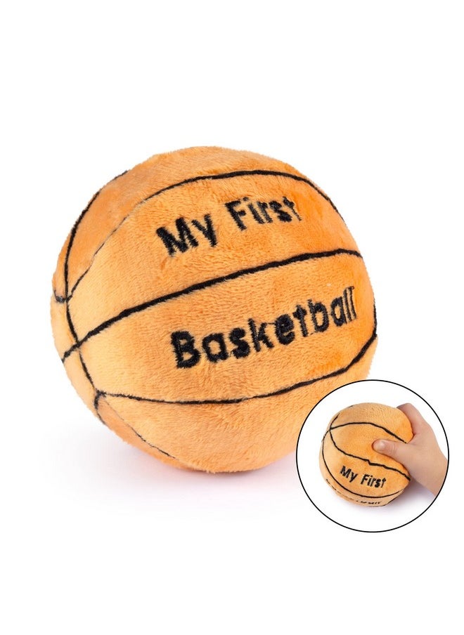 Plush Creations Plush Baby Basketball Rattle | Baby Basketball Toy | Learning Content | Great Gift For Baby And Toddler Girls Or Boys | 0-36 Months  - Image 1