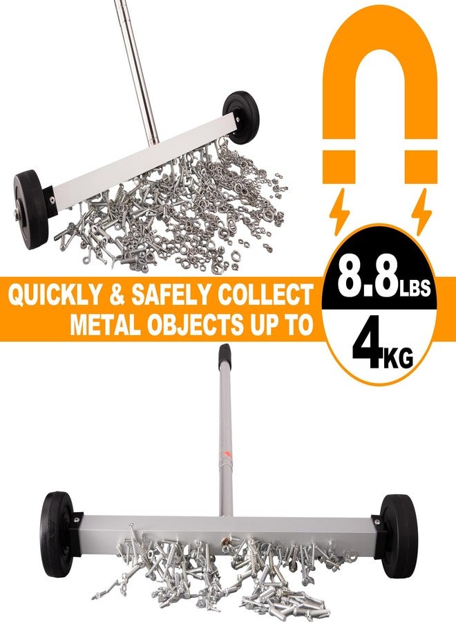 Toolwiz 17" Rolling Magnetic Sweeper 8.8lbs, with 16 lbs Telescopic Magnetic Pick Up tools -Lightweight Pick-up Sweeper with Wheels for Nails, Screws & Metal Debris Home Use Workshop Garage - Image 4