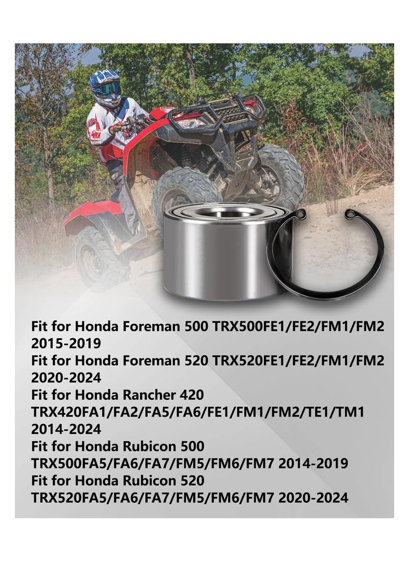 SYOSI Front Heavy Duty Wheel Bearing Kit for Honda Rancher 420 Rubicon 500 520 2014-2024 Foreman 500 520 2014-2024 Replace 91051-HR3-A21 90651-HR3-A20  - Image 4