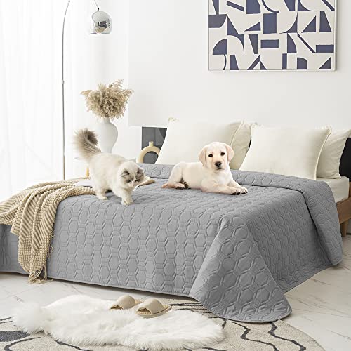 Tcksstex Waterproof and Anti-Slip Dog Bed Cover and Pet Blanket Sofa Pet Bed Mat ，car Incontinence Mattress Protectors Furniture Couch Cover for Most Cats Dogs, Pets（82x82- Light Grey） - Image 1
