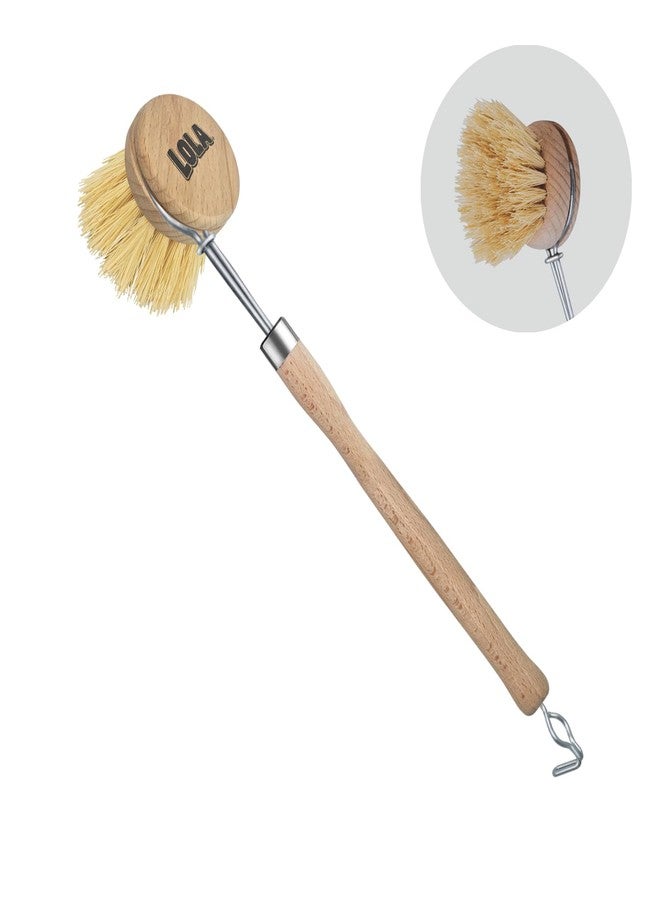 Lola Products The Original Tampico Vegetable & Dish Brush | 2 Inch Small Head | Made from Eco-Friendly Birch Wood | Washable | Long Lasting and Reusable | Easy Head Replacement - Image 1