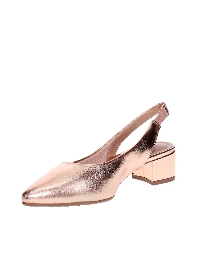 بيرا ريو Beira Rio Ladies Mid Heel Sandals Gold | Made In Brazil