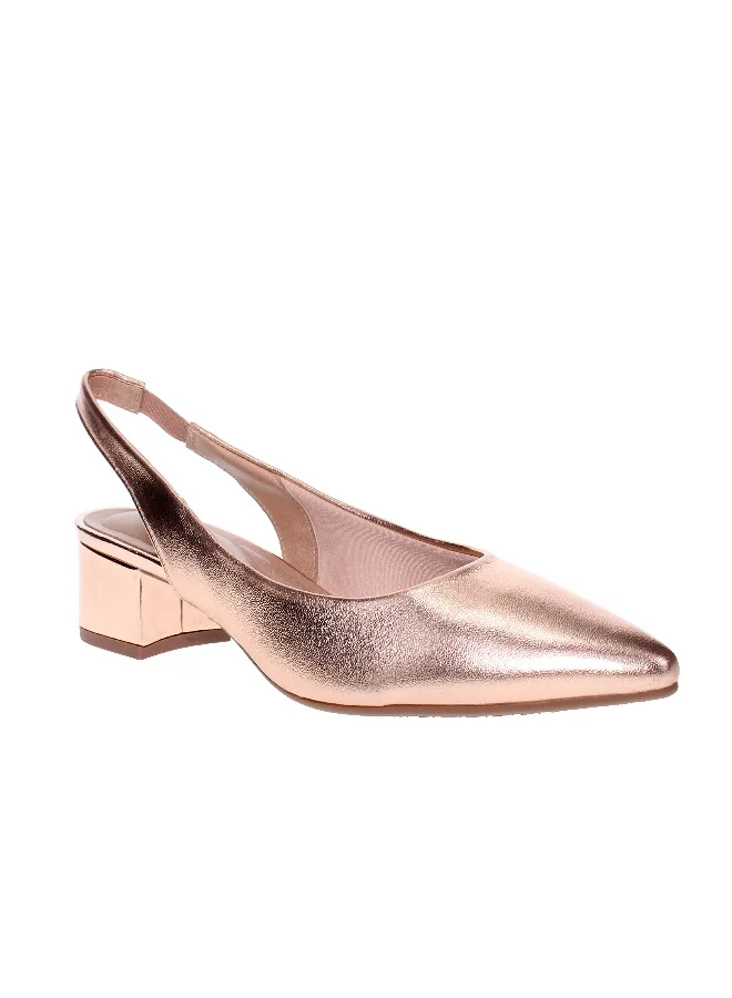 بيرا ريو Beira Rio Ladies Mid Heel Sandals Gold | Made In Brazil