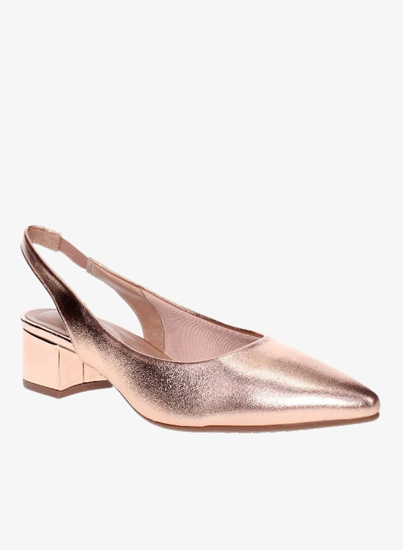 Beira Rio Ladies Mid Heel Sandals Gold | Made In Brazil