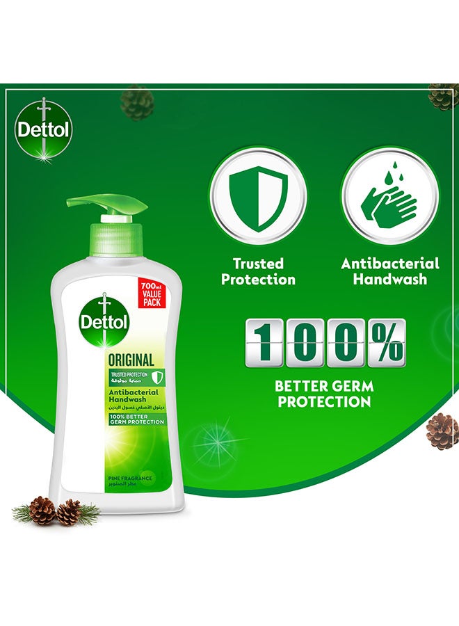 Dettol Original Antibacterial Handwash Liquid Soap Multicolour 700ml - Image 4